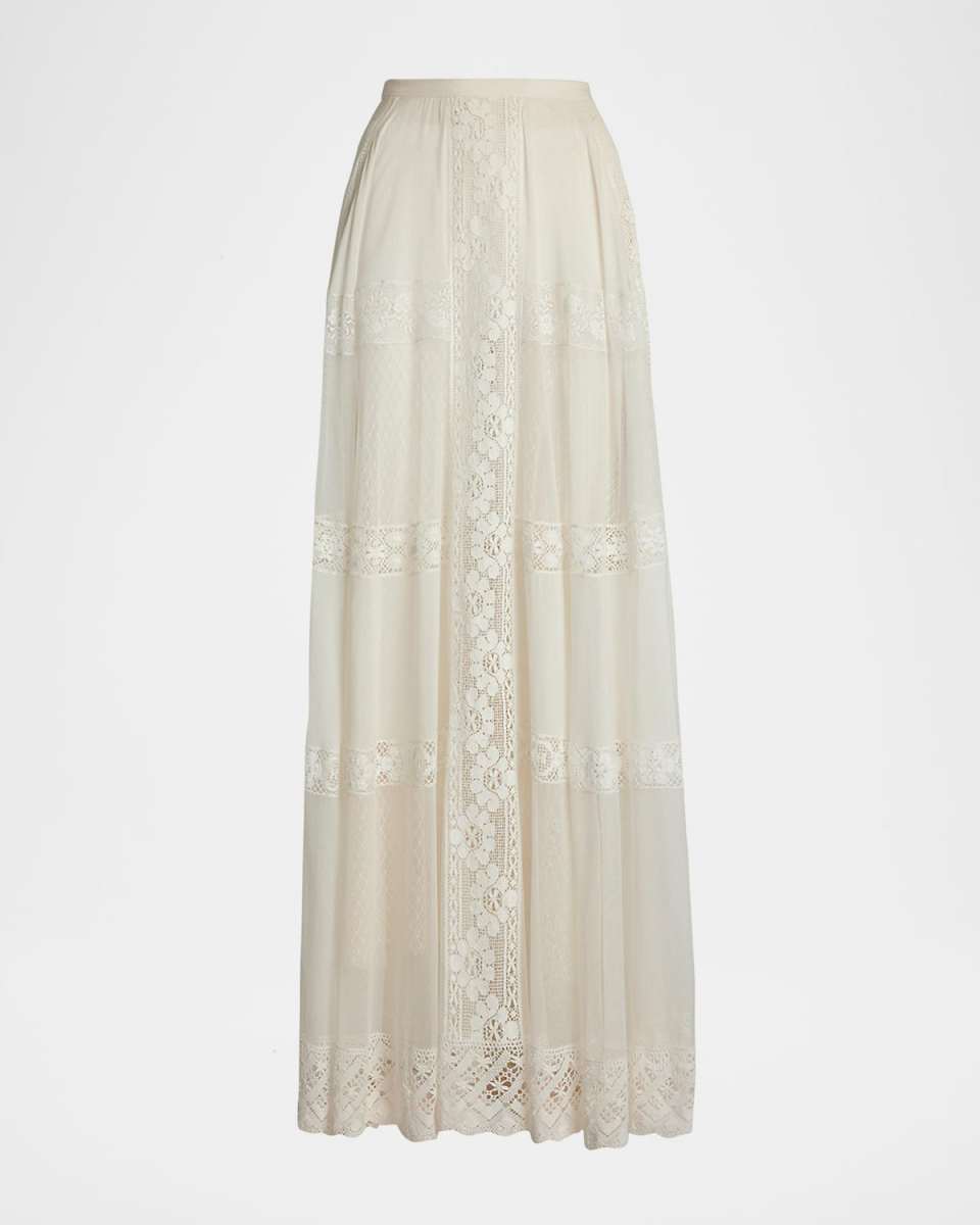 Malti Embroidered Voile Maxi Skirt